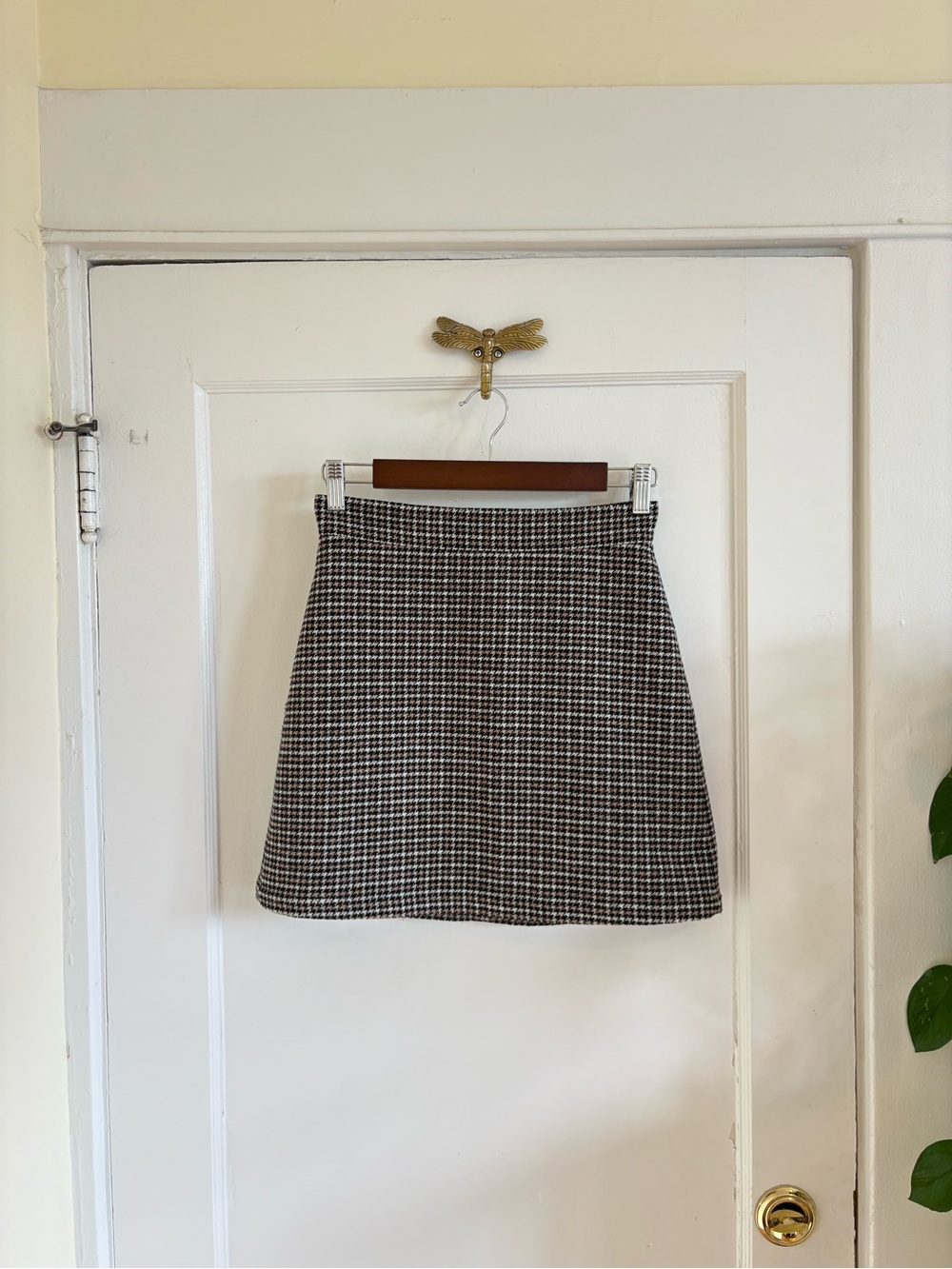 & Other Stories Houndstooth Wool Blend A-Line Mini Skirt - EU 34 (XS/US 2)